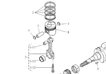 Поршень 0,25 для двигателя Kubota V2403 Поршень 0,25 для двигателя Kubota V2403
