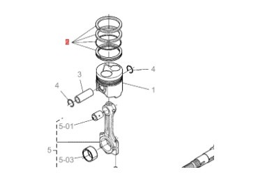 Кольца поршневые 0,25 для двигателя Kubota V2403 Кольца поршневые 0,25 для двигателя Kubota V2403