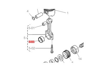 Шатунные вкладыши 0,2 для двигателя Kubota V2403