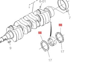 Упорные полукольца 0,2 для двигателя Kubota V2403 Упорные полукольца 0,2 для двигателя Kubota V2403