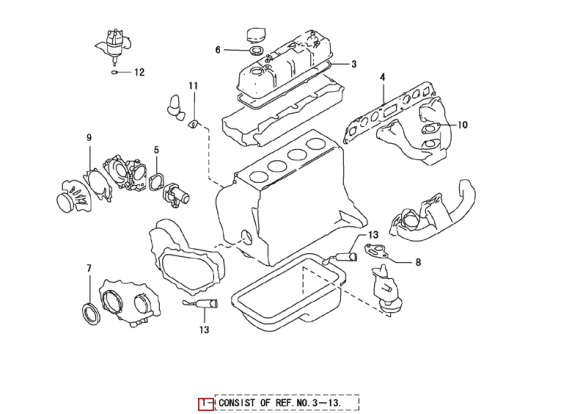 Комплект уплотнений двигателей K15,K21,K25 Комплект уплотнений двигателей K15,K21,K25