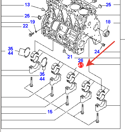 Комплект кореных вкладышей 0,25 для двигателя 4D92E YM12990002340 Комплект кореных вкладышей 0,25 для двигателя 4D92E YM12990002340