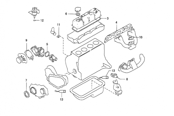 Частичный комплект уплотнений двигателей K15,K21,K25