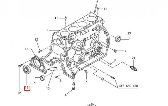 Уплотнение (сальник) коленвала задниее, для двигателей  K15,K21,K25