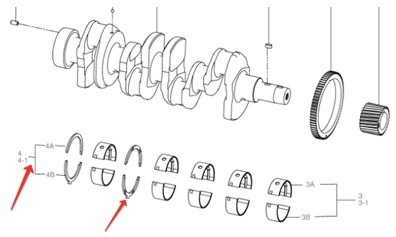 Упорное полукольцо 0,1 для двигателя Cummins A2300