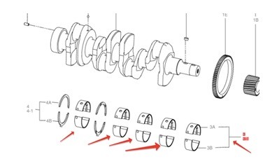 Вкладыш коренной 0,1 для двигателя Cummins A2300 Вкладыш коренной 0,1 для двигателя Cummins A2300