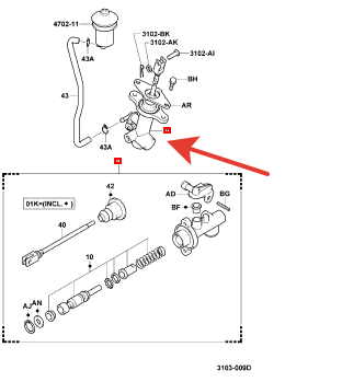 Главный цилиндр сцепления на 7 серию 314102332071 Главный цилиндр сцепления на 7 серию 314102332071
