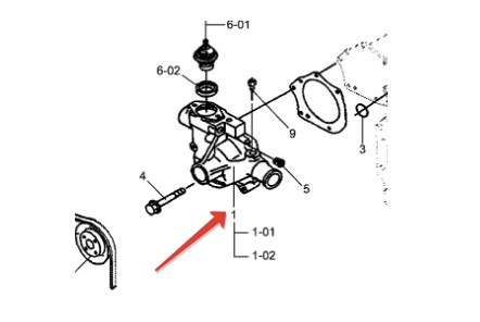 Водяной насос для двигателя Cummins B3.3