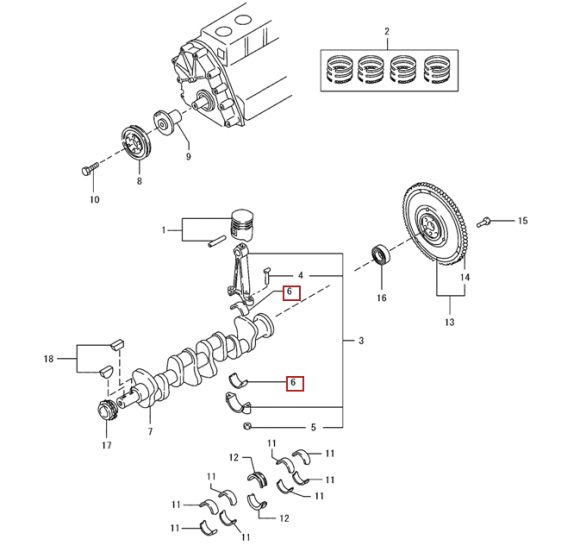 Вкладыш шатунный STD (1шт - 1 половинка) для двигателей K15,K21,K25 Вкладыш шатунный STD (1шт - 1 половинка) для двигателей K15,K21,K25