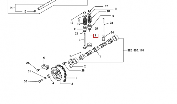 Клапан впускной для K15,K21,K25 Клапан впускной для K15,K21,K25