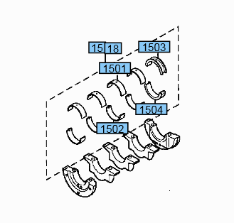 Комплект коренных вкладышей 0,5 для двигателя S4Q2