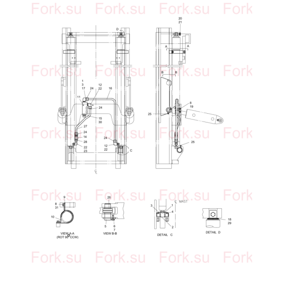 Схема узла Doosan для артикула D583333