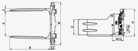 Захват для кип RBC20D-B013/C013 стандартный на вилочный погурзчик