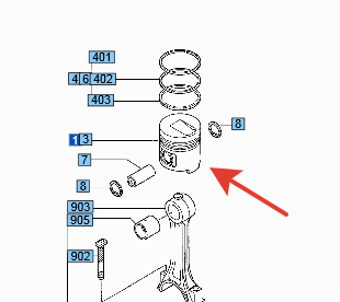 Поршень STD для двигателя S4Q2 Поршень STD для двигателя S4Q2