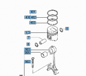 Поршень 0,25 для двигателя S4Q2 Поршень 0,25 для двигателя S4Q2