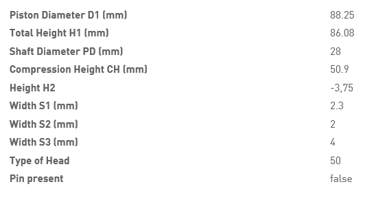 Поршень 0,25 для двигателя S4Q2 Поршень 0,25 для двигателя S4Q2