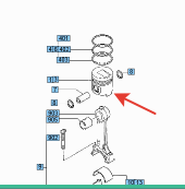 Поршень 0,5 для двигателя S4Q2 Поршень 0,5 для двигателя S4Q2
