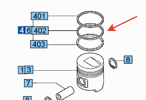Кольца поршневые комплект на мотор, 2-й ремонт (+0,50) на Hyundai Santa Fe II св