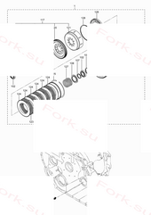 F2 clutch вал узел в сборе Mitsubishi 91K2410030 (F2 CLUTCH SHAFT ASSY)