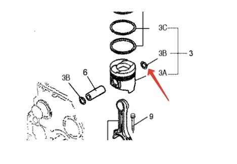 Стопорное кольцо для двигателя Cummins B3.3