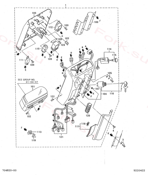 Схема узла Mitsubishi для артикула 9220407400 Схема узла Mitsubishi для артикула 9220407400
