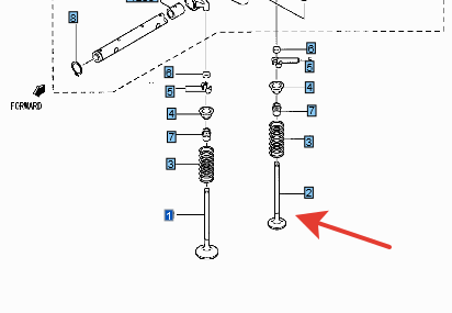 Клапан выпускной для двигателя S4Q2