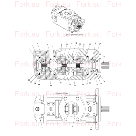 Схема узла Doosan для артикула D517350
