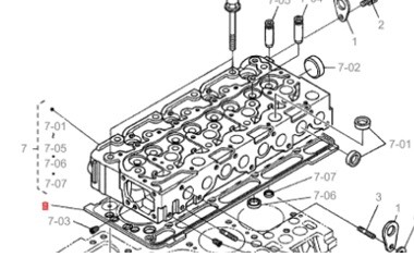 Уплотнение ГБЦ 1,15мм для двигателя Kubota V2403