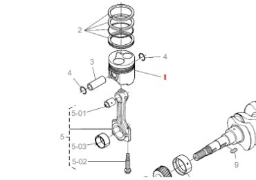 Поршень STD для двигателя Kubota V2403