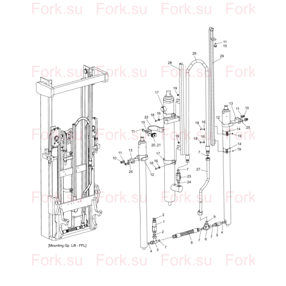 Схема узла Doosan для артикула D583674