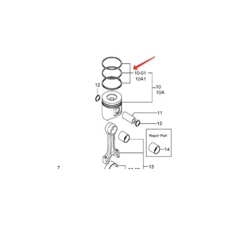 Кольца поршневые 0,25 для двигателя Yanmar 4TNV98 1 Кольца поршневые 0,25 для двигателя Yanmar 4TNV98 1