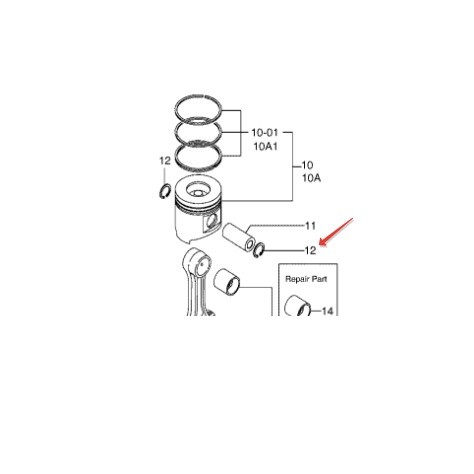 Стопорное кольцо для двигателя Yanmar 4TNV98 Стопорное кольцо для двигателя Yanmar 4TNV98